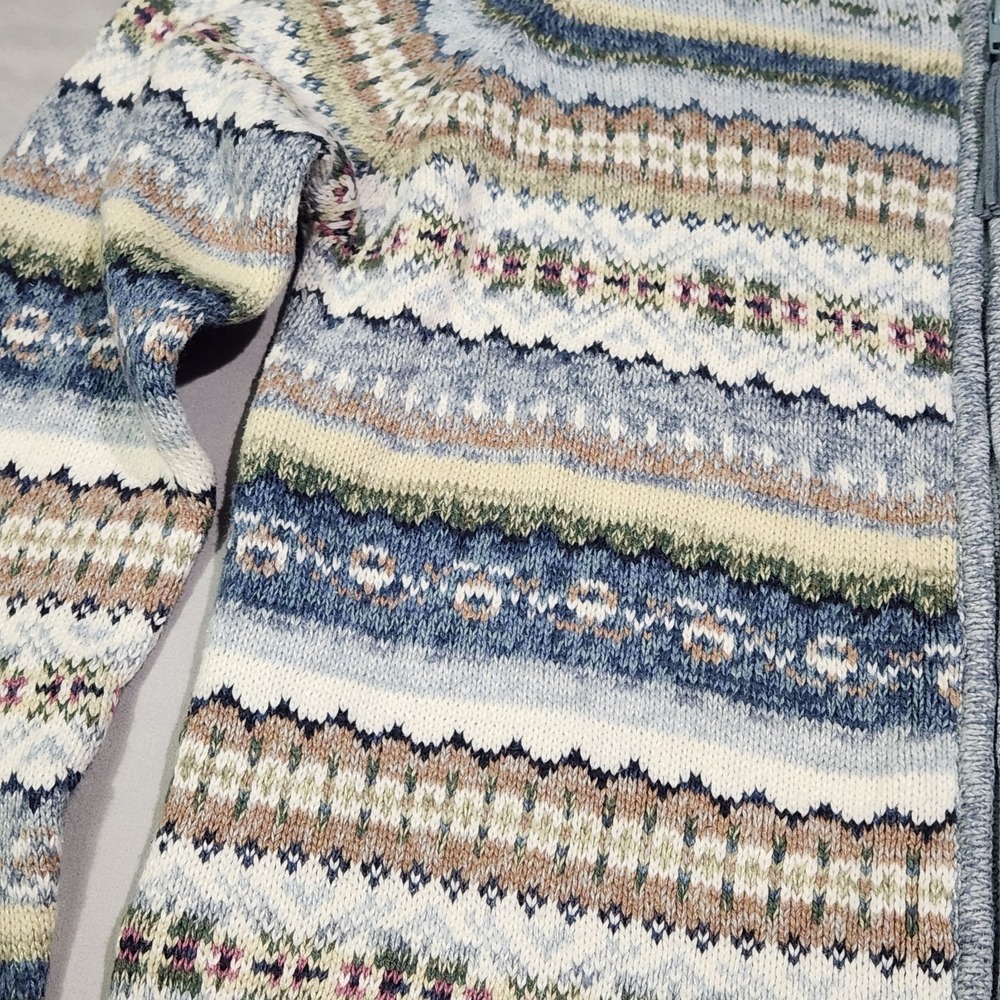 Tiara International Fair Isle Full Zip Cardigan Sweater Cottage Cozy Cabin Small - Picture 3 of 7